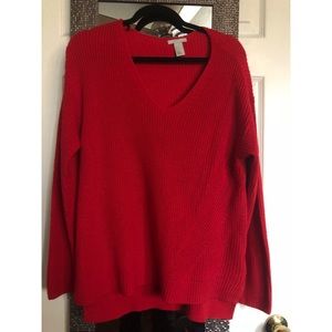 Red oversized sweater